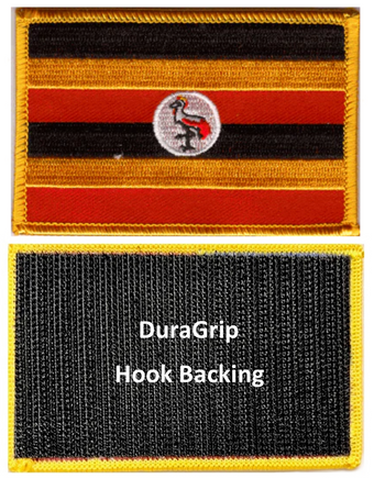 Uganda flag patch with DuraGrip hook backing