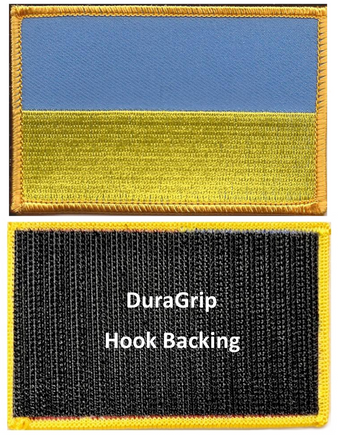 Ukraine flag patch with DuraGrip hook backing