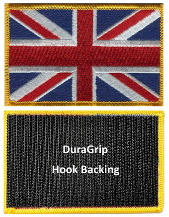 United Kingdom flag patch with DuraGrip hook backing