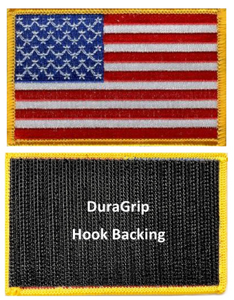 United States of America flag patch with DuraGrip hook backing