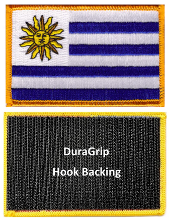 Uruguay flag patch with DuraGrip hook backing