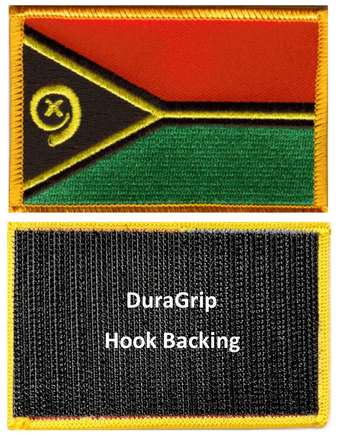 Vanuatu flag patch with DuraGrip hook backing