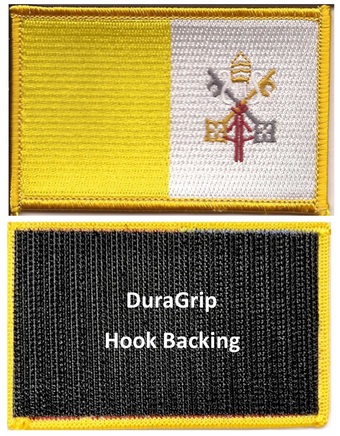 Vatican City flag patch with DuraGrip hook backing