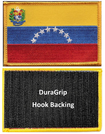 Venezuela flag patch with DuraGrip hook backing