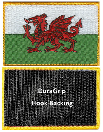 Wales flag patch with DuraGrip hook backing