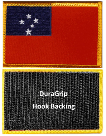 Western Samoa flag patch with DuraGrip hook backing
