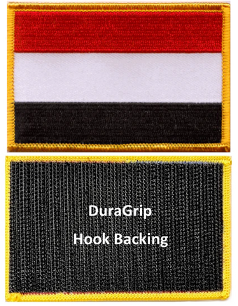 Yemen flag patch with DuraGrip hook backing