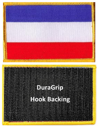 Yugoslavia flag patch with DuraGrip hook backing