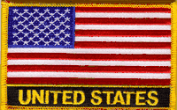 United States flag patch with name