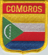 Comoros Flag Patch - Shield Red Background
