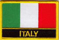 Italy Flag Patch - Rectangle With Name