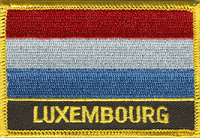 Luxembourg Flag Patch - Rectangle With Name