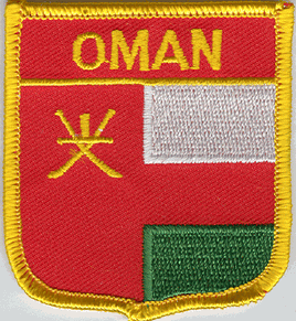 Oman Flag Patch - Shield Red Background