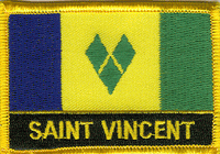 St. Vincent & Grenadines Flag Patch - Rectangle With Name