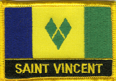 St. Vincent & Grenadines Flag Patch - Rectangle With Name