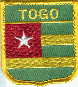 Togo Flag Patch - Shield with Green Background