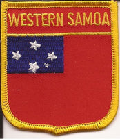 Western Samoa Flag Patch - Shield Red Background