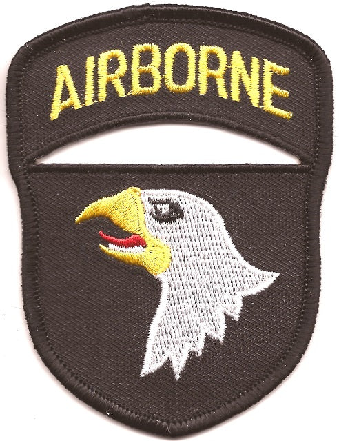 Airborne Patch - Black With Eagle