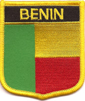 Benin Flag Shield Patch - Black background 