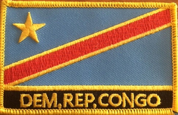 Democratic Republic of the Congo Flag Patch - Rectangle With Name