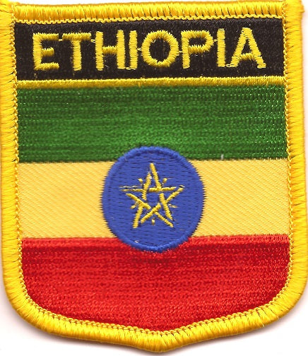Ethiopia With Star Flag Patch - Shield