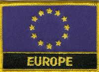European Union Flag Patch - Rectangle with Name