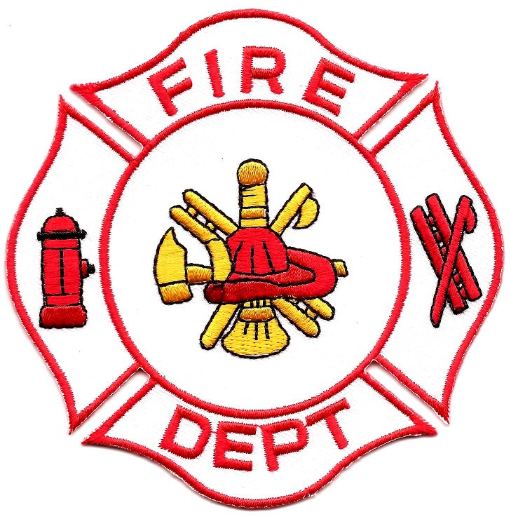 Fire Department Maltese Patch - Round - White Background