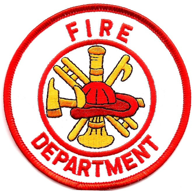 Fire Department Round Patch - White Background