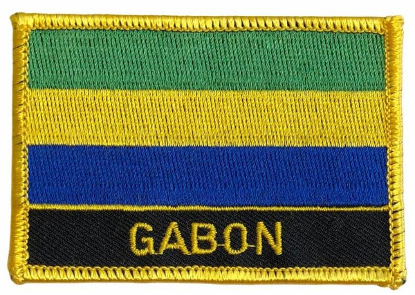 Gabon Flag Patch - Rectangle With Name