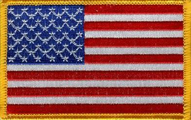 US Flag Patch - Gold Border<br>Left Hand