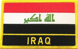 Iraq Flag Patch - Rectangle With Name