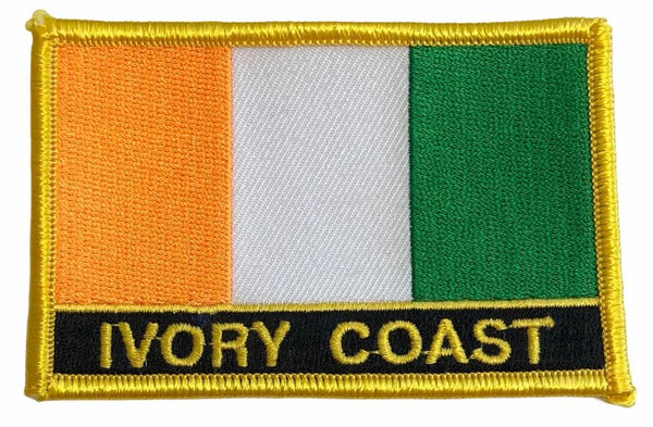 Ivory Coast (Cote d'Ivoire) Flag Patch - Rectangle With Name
