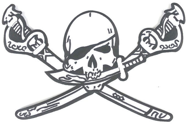 Brethren of the Coast Flag - Jolly Roger Skull and Crossed Swords - Large