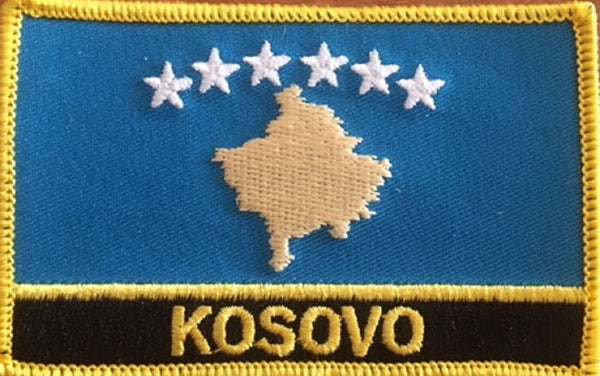 Kosovo Flag Patch - Rectangle With Name