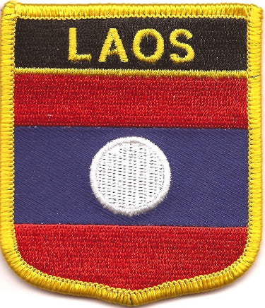 Laos Flag Patch - Shield