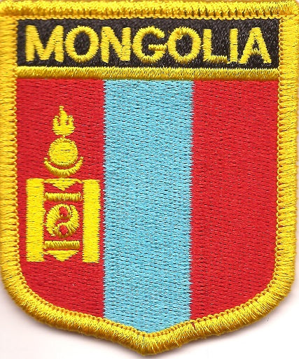 Mongolia Flag Patch - Shield