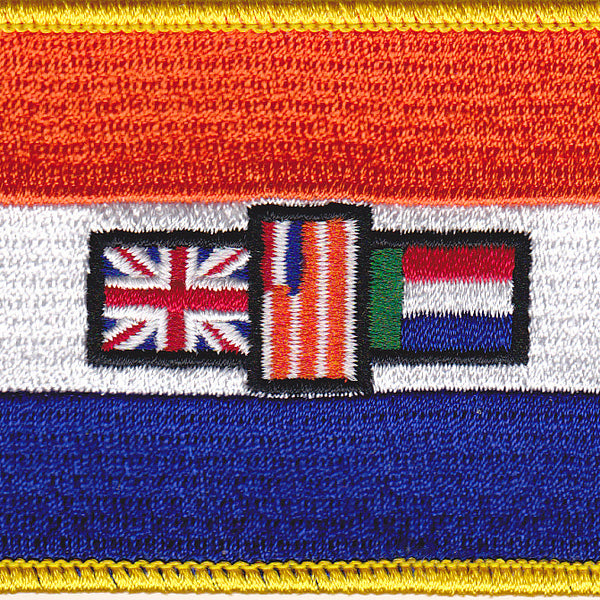 High Quality Low Price 3.5 x 2.5 Inch Rectangle Old South Africa Flag  Embroidered Cloth Sew On Iron On Old South Africa Emblem Patch with Yellow  Border