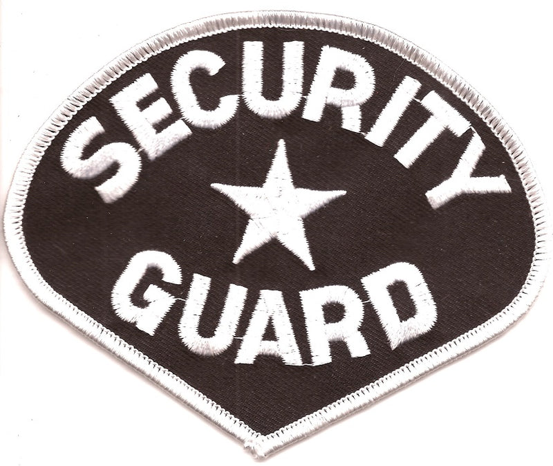Security Guard Patch White on Black background