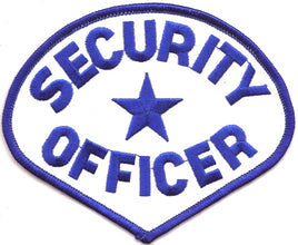 Security Officer Patch Blue on White background