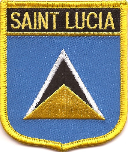 St. Lucia Flag Patch - Shield