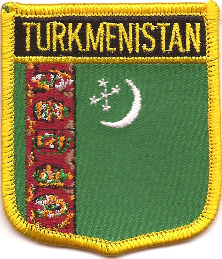 Turkmenistan Flag Patch - Shield