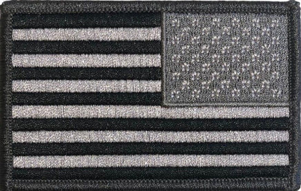 US Flag Patch Subdued Black/Silver - right hand