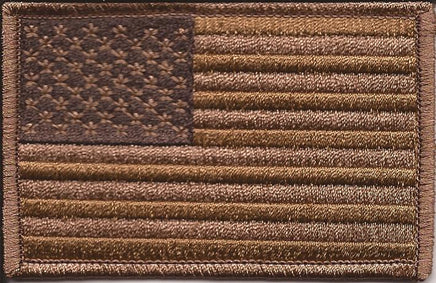 US Flag Patch Subdued Brown Camo - Left Hand