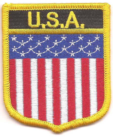 US Flag Patch Shield Vertical Stripes