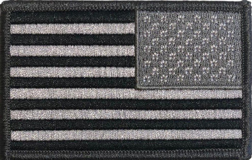 US Flag Patch<br>Subdued Black/Silver - right hand