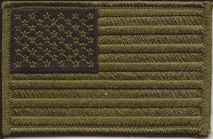 US Flag Patch Subdued Olive Drab - Left Hand