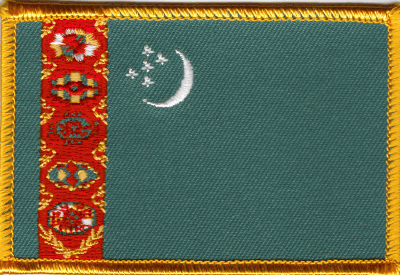Turkmenistan Flag Patch - Rectangle