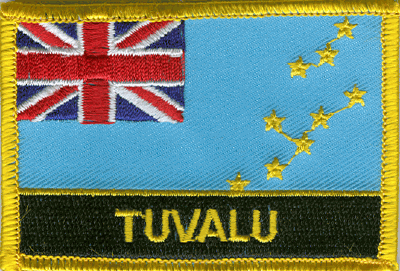 Tuvalu Flag Patch - Rectangle With Name