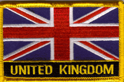 United Kingdom Flag Patch - Rectangle With Name