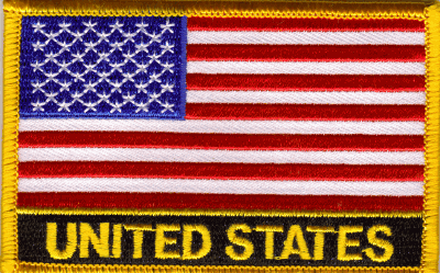 US Flag Patch<br>Rectangle With Name